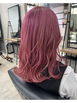 イキプラスディードットログ 大和八木駅前店(ikii+D.Log) チェリーピンク　ダブルカラー　赤髪　奈良　大和八木