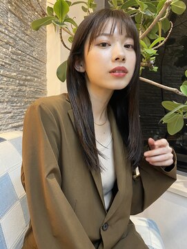 オーシャン(Ocean) ［Ocean Hair&Life水田］秋オススメマロンブラウン/ぱっつん前髪