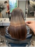 艶髪　髪質改善ストレート　ニュアンスカラー