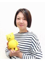 黄ぐまくん美容室 ショートボブ メッシュ