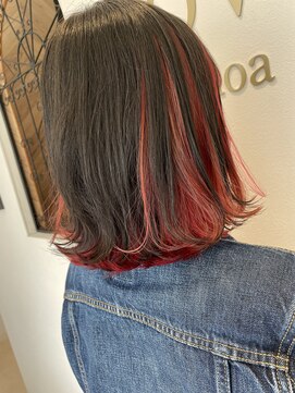 ラビスモア(Lovis moa) 切りっぱなしボブ/ピンクブラウン/エアリーロング/美髪のススメ