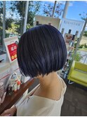 ミニボブ×ネイビーカラー