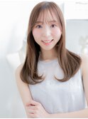 ハイライトカラー抜け感小顔エアストレートa上尾