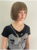 ミルクティーアッシュグレージュレイヤーボブショートウルフボブ