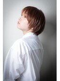 艶感オレンジベージュ小顔補正カット丸みショートv大宮20代30代