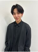 ブルーブラックセンターパート 【メンズサロンZina 天神】
