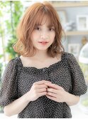 くせ毛風ボブウルフ小顔ミルクティーピンクc6上尾20代30代40代