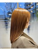 ブリーチなし艶オレンジカラー