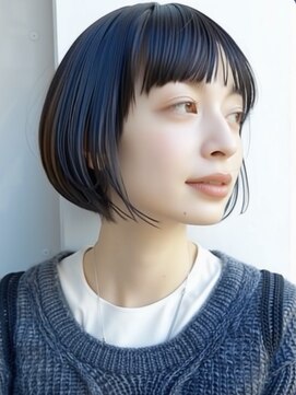 ナック ベース(knack base) ネイビーブラック × コンパクトショートボブ