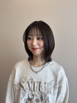 エルレ(Elure) 切りっぱなしボブ×カプチーノカラー