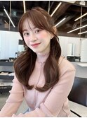 ピンクブラウン　暖色カラー　ロングレイヤー　学割