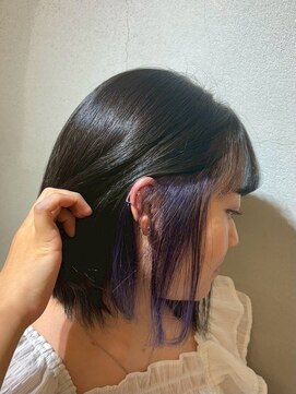 オーク あざみ野(OAK) インナーパープル×黒髪ボブ