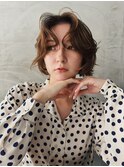 レイヤーボブ/くせ毛風パーマ/顔周りカット/20代30代