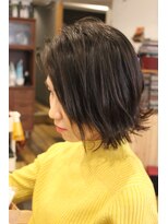 ヘアー ド ブラン(Hair de Brun)&nbsp;☆切りっぱなしボブ☆外ハネアレンジ☆