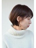 【SALON】 イノアカラー ツヤ髪耳かけショートボブ 青木晃平