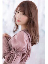 ミック ヘアアンドビューティー 大山店(miq Hair&Beauty) くすみピンクグレージュ☆斜めバング外国人風ラブロングb