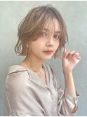mowen 南堀江　ボブ×メルティーベージュ×艶髪×軽めバング