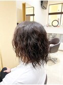メンズロングミドルスライスツイストスパイラルパーマ
