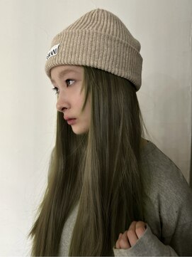 メゾンアクア 表参道(Maison ACQUA) ☆ブリーチなしダブルカラー オリーブ オリーブベージュ ボブ