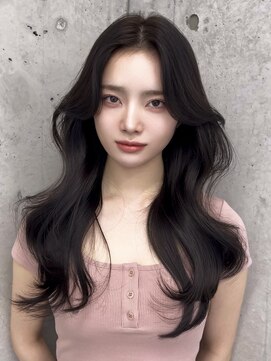 コート 表参道(Cote) 韓国ヘア 2wayバング 顔まわりカットNo.1 レイヤー グレージュ