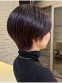 横浜西口大人ショートボブ前髪なしココアベージュ韓国30代40代
