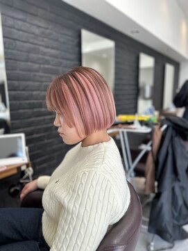 ホーミーキョウト(Homey Kyoto) ボブ×ハイトーンピンク◎インナーカラーで抜け感