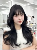 前髪顔まわり韓国ヘアレイヤーカットサイドバンク2wayバンク韓国