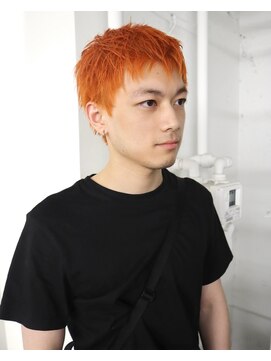 メンズレコ 渋谷(MEN'S LECO) メンズハイトーンオレンジスパイキーショート