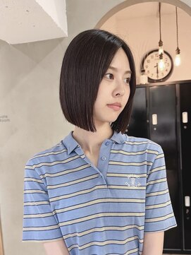 ローレン(LOREN) 黒髪/ボブルフ/ネビージュ/小顔/ワンレン/栄/髪質改善/前髪