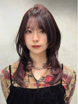 シャルムバイケンジ(Charm.by KENJE) 前髪イメチェンピンクベージュアンブレラカラークールショート