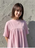 【こなれ感UP】外はねボブ×透明感カラー