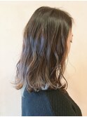 【morio鶴瀬】ゆるふわセミディ×インナーシルバーアッシュ