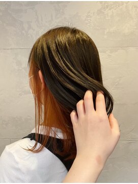 エフェスト 二条店(efesto) インナーカラー/アプリコットオレンジ[二条美容室/美容院]