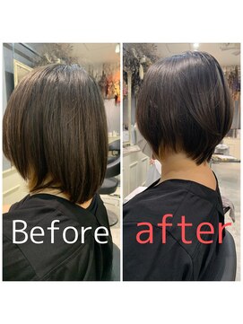 スイート ヘアデザイン(Suite HAIR DESIGN) 小顔見せで大人かわいい☆黒髪インナーカラー×ひし形ショート