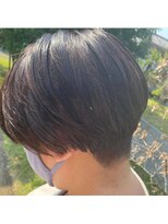 ナンバーエイト(number eight)&nbsp;ダークグレージュ★大人シースルーマッシュ◎爽やか丸みボブ