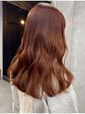 ブリーチなしで作る暖色カラー/透明感カラー/くびれヘア/韓国