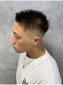 ベリーショート/ダークアッシュ/ニュアンスパーマ/韓国マッシュ