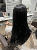 【髪質改善】ツヤ髪オイル縮毛_ブルーブラック_ロング☆