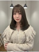 韓国ヘアー顔周りレイヤーおくれ毛ミディアム前髪長岡/新潟/宮関