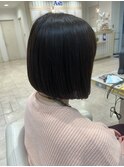 30代40代50代ふんわり前髪ありボブ黒髪ボブ小顔ワンレンボブ