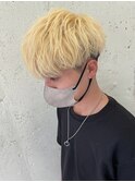 スペインカールスパイキーショートブルーブラックフェザーパーマ