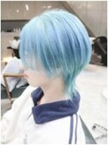 デイズ(days)&nbsp;ショートセンターパートサーフフェザー/水色ブルーアッシュ