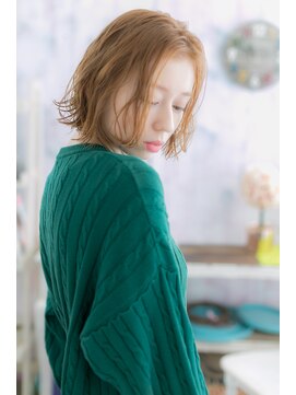 ミック 日暮里店(miq) 外国人風カラー!一歩リードの無造作パーマエアリーボブb