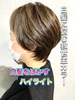 セシルヘアー(CECIL hair)&nbsp;ミセスショート×白髪をぼかすハイライト