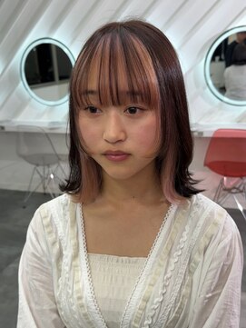 ロンドヴァリー 渋谷店(Lond vallee) 韓国風前髪インナーカラーペールピンク!
