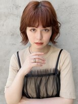 ボブ×オレンジカラー×ダブルカラー×10代20代30代