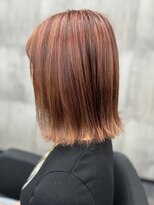 スターズ 川越店(STARS)&nbsp;外ハネボブ　ハイライト　ピンクカラー　立体感　透明感カラー