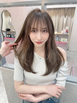 ロンド レア 天神大名店(Lond Le’a) デザインカラー/レイヤーカット/ウェットヘア/オリーブベージュ