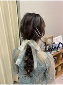【リボンスタイル】恵比寿/結婚式/ヘアセット/早朝