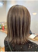 細めハイライトくびれボブくすみベージュ髪質改善20代～50代